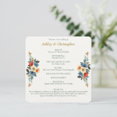 Programme Beau Mariage d'aquarelle fleurie (Debout devant)