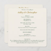 Programme Beau Mariage d'ivoire Floral Aquarelle (Devant / Derrière)