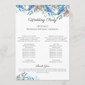 Programme Beaux Oiseaux Aquarelle et Mariage de Feuillage (Dos)