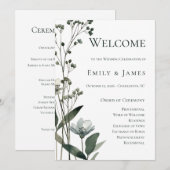 Programme Beige Neutral Floral Wedding (Devant / Derrière)