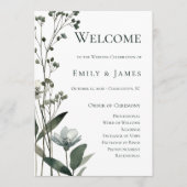 Programme Beige Neutral Floral Wedding (Devant)