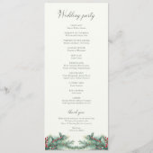 Programme Berries d'hiver et Pine Aquarelle Mariage de verdu (Dos)