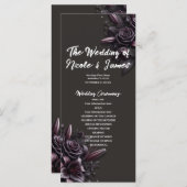 Programme Berry Purple & Black Lily Rose Mariage Floral (Devant / Derrière)