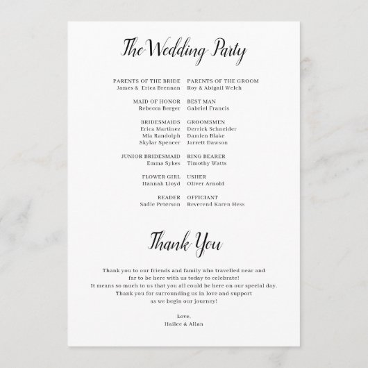 Programme Best Day Ever Wedding Timeline Program (Dos)