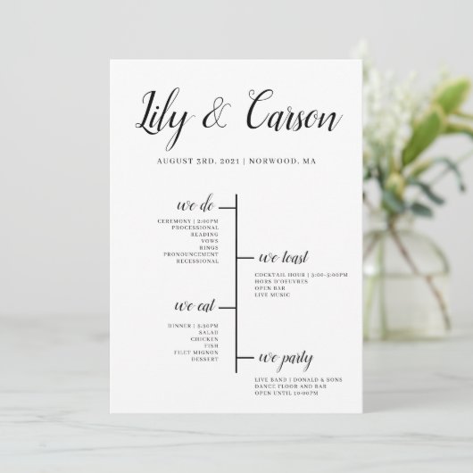 Programme Best Day Ever Wedding Timeline Program (Debout devant)