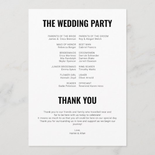 Programme Best Day Ever Wedding Timeline Program (Dos)