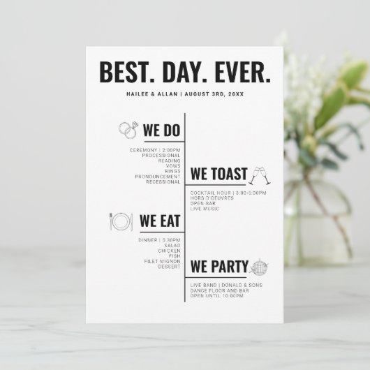 Programme Best Day Ever Wedding Timeline Program (Debout devant)