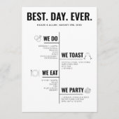 Programme Best Day Ever Wedding Timeline Program (Devant)
