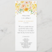 Programme Beurre romantique Mariage d'aquarelle florale jaun (Devant)