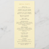 Programme Beurre romantique Mariage d'aquarelle florale jaun (Dos)