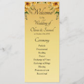 Programme Bienvenue à la cérémonie de mariage, Fleurs Jaune (Devant)