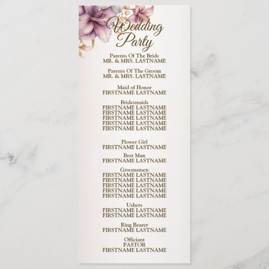 Programme Bienvenue Fleurs Boho Rose (Dos)