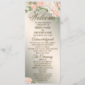 Programme Bienvenue Fleurs d'aquarelle de mariage (Devant)