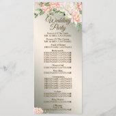 Programme Bienvenue Fleurs d'aquarelle de mariage (Dos)