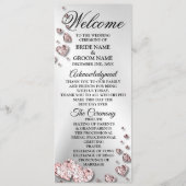 Programme Bienvenue Mariage rose Peach Coeurs brillants Géom (Devant)