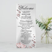 Programme Bienvenue Mariage rose Peach Coeurs brillants Géom (Debout devant)