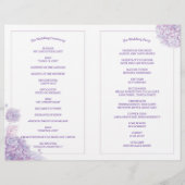 Programme BiFold Mariage blanc Lavender Hydrangeas (Dos)