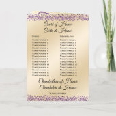 Programme Bilingue Quinceañera Ordre des événement (Dos)