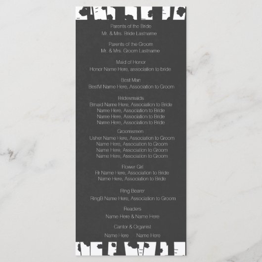 Programme Birch Trees Slate Grey Wedding Program (Dos)