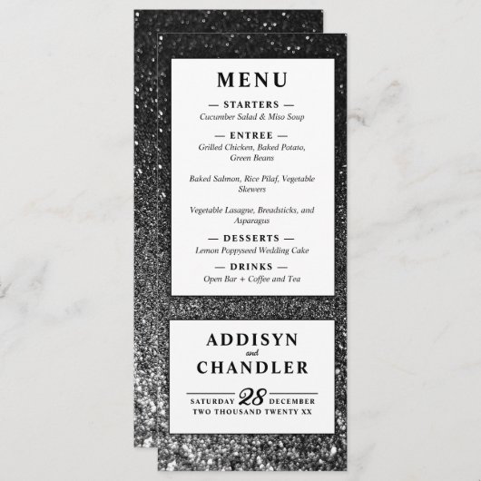 Programme Black and White Glam Chic Moderne Parties scintill (Devant / Derrière)