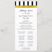 Programme Black and White Stripes Gold Wedding Program (Dos)