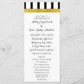 Programme Black and White Stripes Gold Wedding Program (Devant)