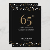 Programme Black Gold 65e anniversaire Elegant Party Programm (Devant / Derrière)