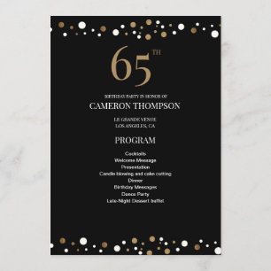 Programme Black Gold 65e anniversaire Elegant Party Programm