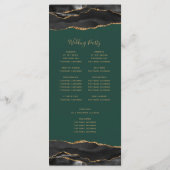 Programme Black Gold Agate Emerald Green Wedding (Dos)