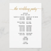 Programme Black Gold Script Minimal Mariage Ceremony (Dos)