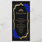 Programme Black Royal Blue Gold Quinceanera (Dos)