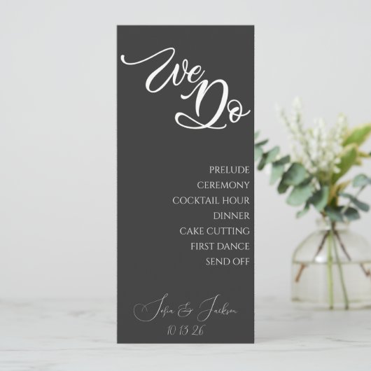 Programme Black Sleek Moderne Mariage Itinéraire Dates du pr (Debout devant)