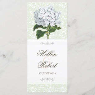 Programme blanc vintage de cérémonie de mariage