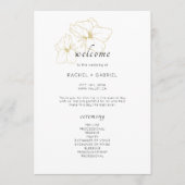 Programme BLANCHE | Chic Faux Gold Floral Mariage (Devant)