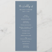 Programme Bleu bleu clair simple Mariage moderne (Devant)