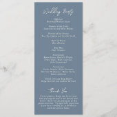 Programme Bleu bleu clair simple Mariage moderne (Dos)