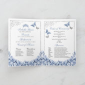 Programme Bleu Dusty Quinceanera Papillons Tiara (Intérieur)