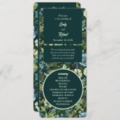 Programme Bleu et vert Fleurs sauvages victoriens romantique (Devant / Derrière)