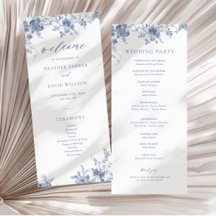 Programme Bleu Floral Victorian Classic Mariage