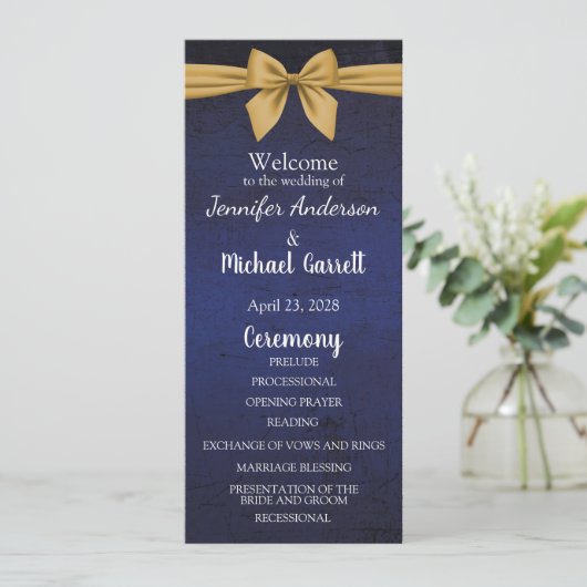 Programme Bleu foncé avec Bow or (Debout devant)