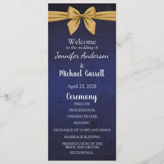 Programme Bleu foncé avec ruban doré (Devant)