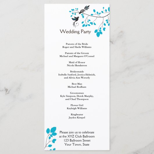 Programme Bleu Inséparable (Dos)