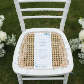 Programme Bleu moderne Botanique mariage floral minimal