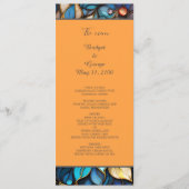 Programme Bleu & Or Floral Vitrail Mariage élégant (Devant)