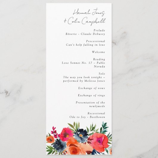 Programme Bleu orange vibre Botanique rouge (Devant)