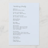 Programme Bleu Poudre élégant Mariage moderne (Dos)