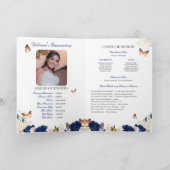 Programme Bleu Rose Gold Tiara Butterfly Quinceanera (Intérieur)