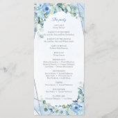 Programme Bleu Rustique Floral Argent Géométrique (Dos)