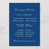 Programme Blue and White Wedding (Dos)