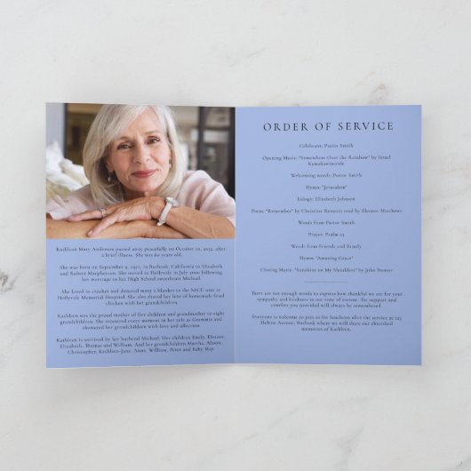 Programme Blue Butterlflies Photo Memorial Service Program (Intérieur)